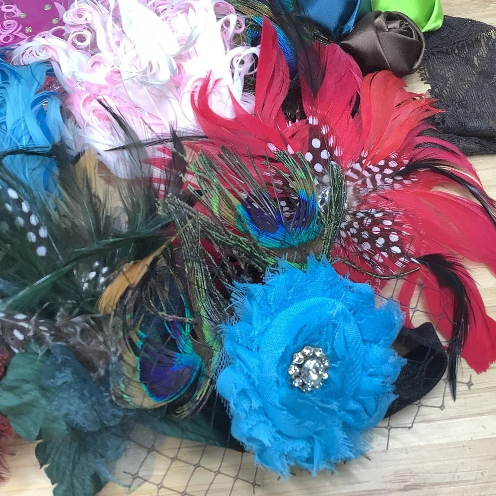 13 Assorted Girl Hair Bows Alligator And Ribbon Clip